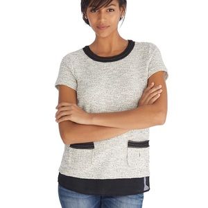 WHITE HOUSE BLACK MARKET Chain Boxy Top Small